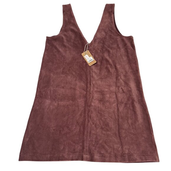 Marine Layer Re-Spun Deep Mahogany Corduroy Shift Dress W/ Pockets size Large - Picture 4 of 12